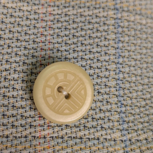 Louis Feraud Set Neutral Plaid Vanilla Girl Blazer & Skirt Size 8/EU 38 - Picture 9 of 15